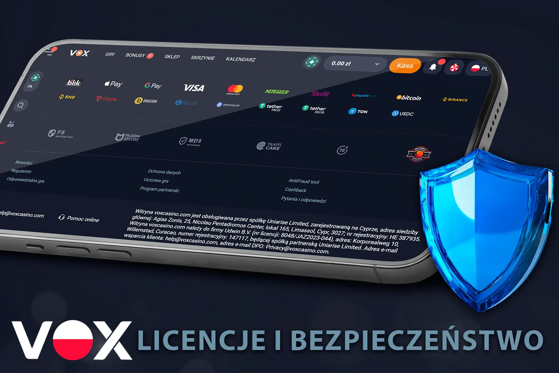 Nie martw się o bezpieczeństwo, nasze kasyno jest legalne i całkowicie bezpieczne